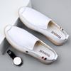 Real Leather Men Casual Shoes All-match Handmade Mens Loafers Moccasins Breathable Slip On Shoes Rubber Non-slip Driving Shoes