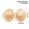 IngeSight.Z Vintage Metal Big Oval Stripe Stud Earrings for Women Punk Gold Color Geometric Earrings Party Jewelry Gift 2026
