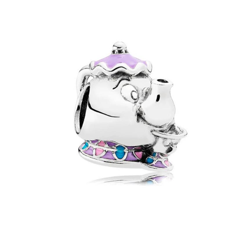 New Disney Charms Bracelet Winnie the Pooh Beauty and the Beast Dumbo Monsters Inc Jewelry for Women