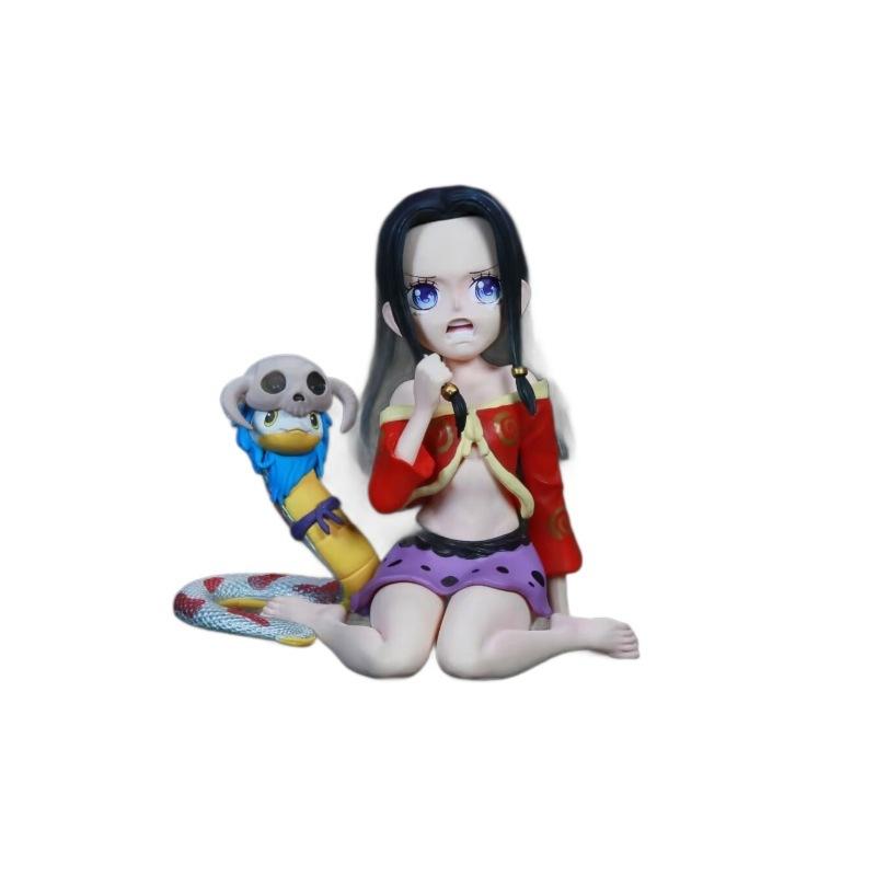 Pretty girl One Piece GK figurine, childhood empress Boya Hancock kneeling, Q-version anime figurine model