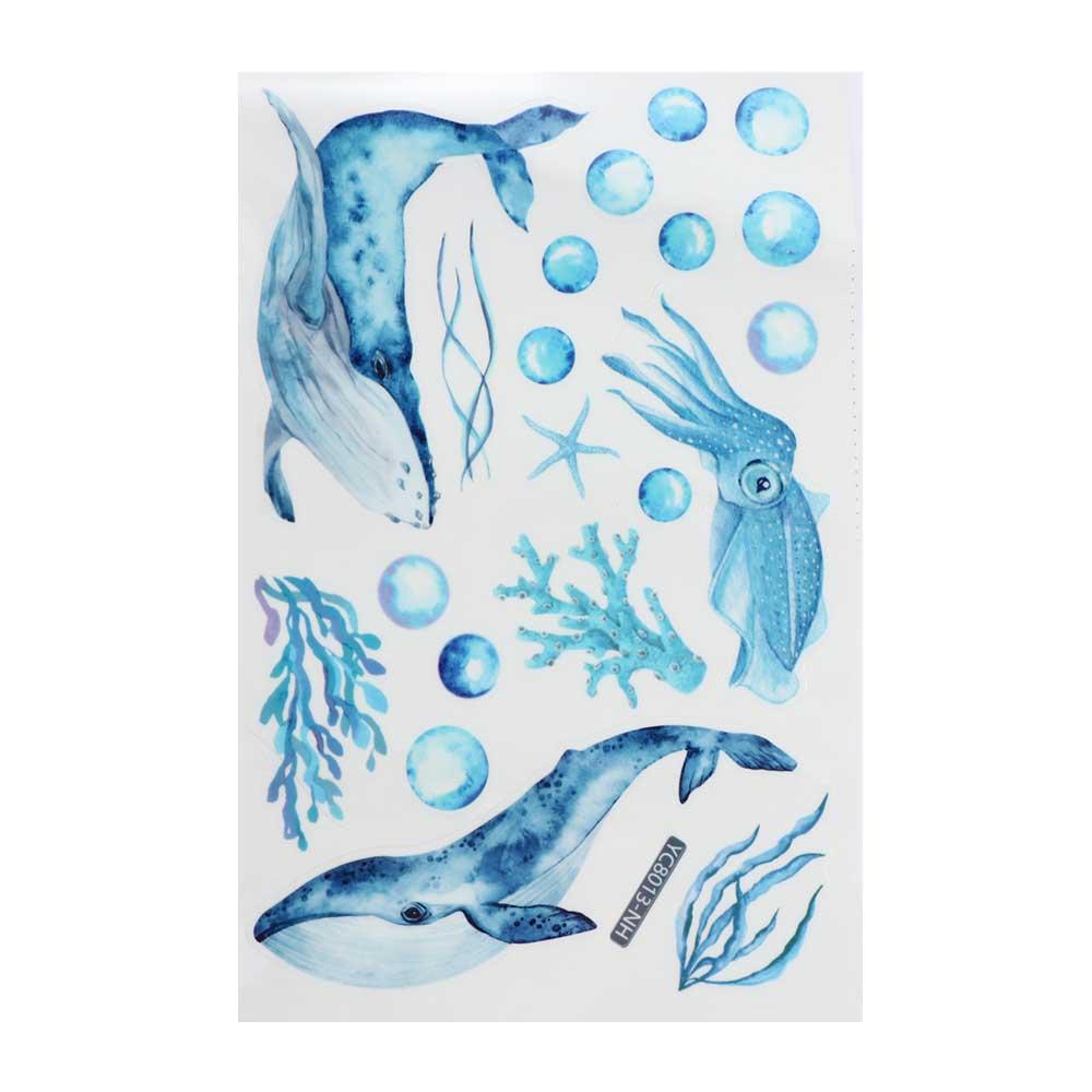 Children's Room Blue Jellyfish Nightlight Decal Sea Animal Wallpaper Glow Stickers Luminous Sticker