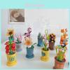Brinquedo Criativo de Blocos de Construção Constrói Planta em Vaso Flor Material ABS