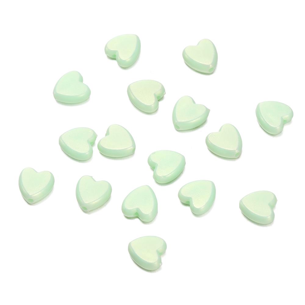50/100Pcs/lot 8.5*9mm Multicolor Plastic Love Heart Spacer Beads for Diy Handmade Necklace Earring Jewelry Making Accessories