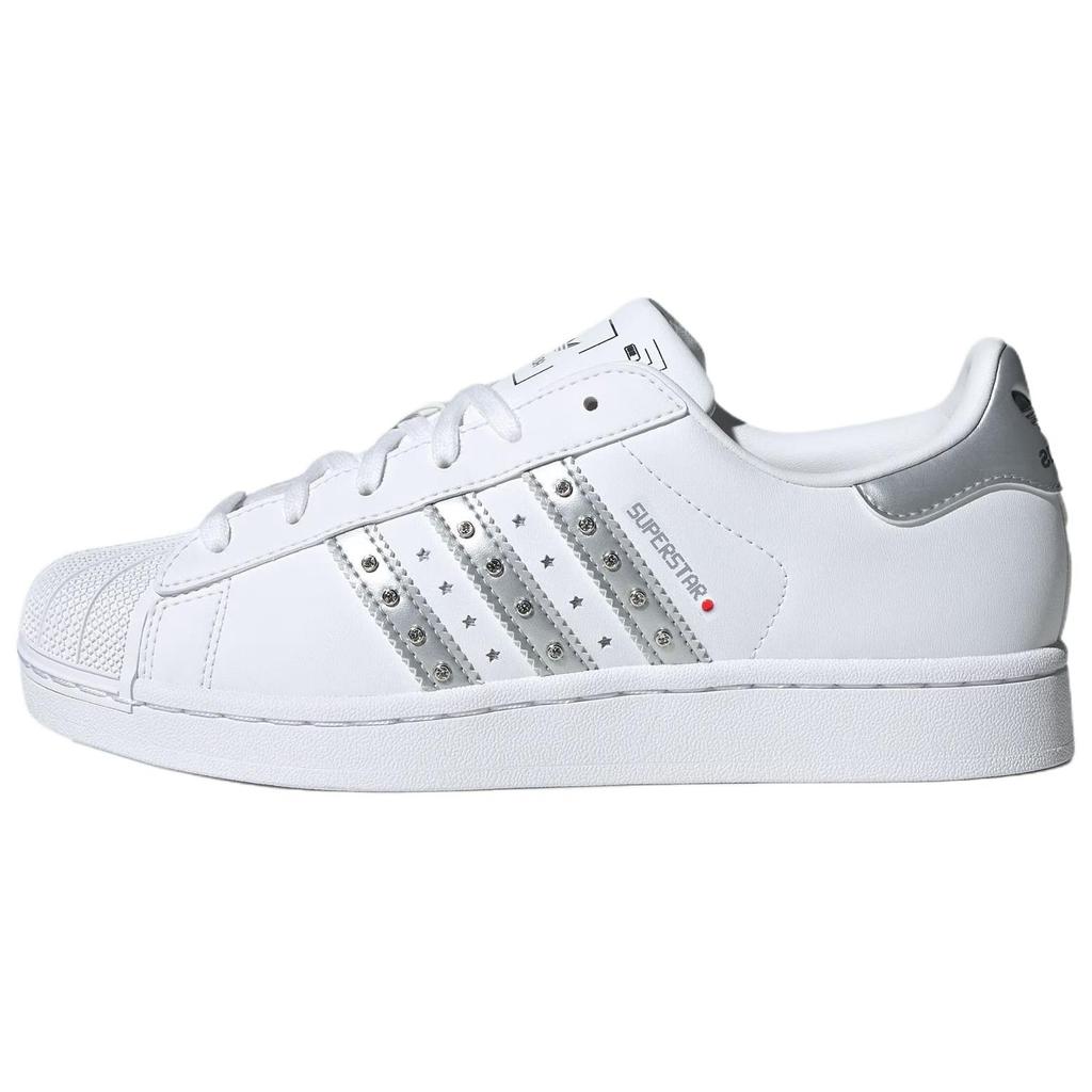Adidas Originals Superstar 2 Leather Versatile Comfortable Durable Low-Top Skate Shoes Women Sneakers White JR4505
