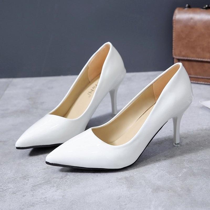 Fashion 2025 NEW 8cm Thin Heels Pumps Women Stiletto-heel Dress Women Shoes Wedding Official Leisure Shoes Plus Big Size 44