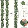 Artificial Eucalyptus Wreath Faux Green Vine Wall Hanging Garland for Indoor Outdoor Home Decor Seasons Holiday Wedding Party