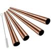 Reusable Boba Drinking Straws with Cleaning Brush 4Pcs Extra Wide Stainless Steel Metal Bubble Tea Straw for Smoothie MilkShakes