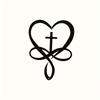 1pc Heart Cross Metal Wall Art Vintage Religious Sign Home Living Room Office Bar Cafe Decor Valentine Gift
