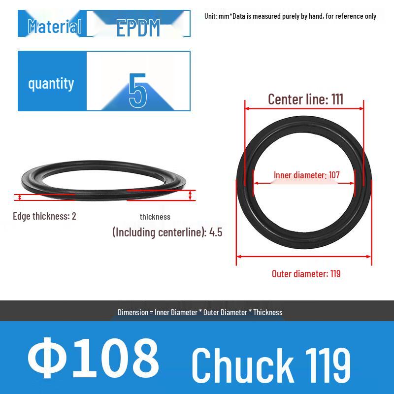 Ji Ke Fu Quick Install EPDM Clamp Seal Gasket