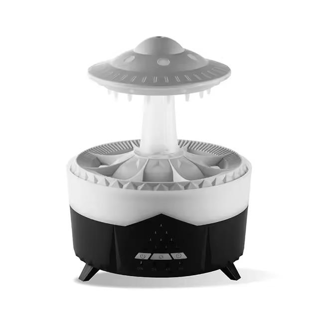 UFO Rotating Raindrop Aromatherapy Essential Oils Air Diffuser with RGB Night Lamp Remote Controls UFO Ultrasonic Air Humidifier
