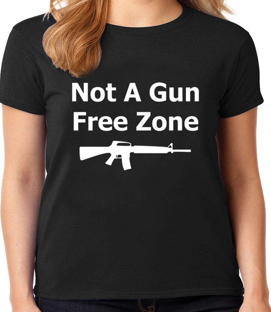 Ladies Graphic Tee Shirt - 2nd Amendment Self Defense Guns Shooting Range Gifts