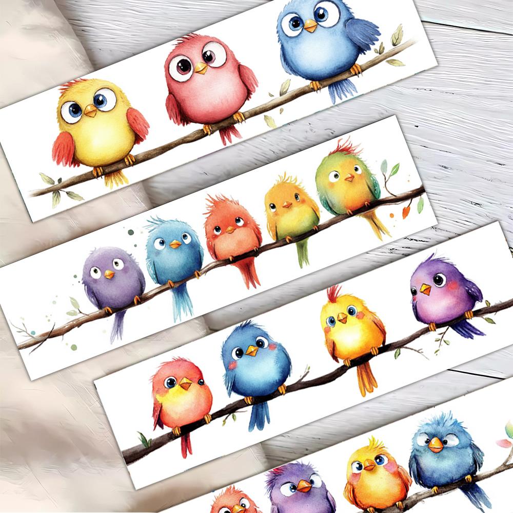 32 Stück, Aquarell Vogel Lesezeichen, Schulanfangssaison, Weihnachten, Halloween, Geeignet für Lehrer, Leser und Geburtstagsgeschenke