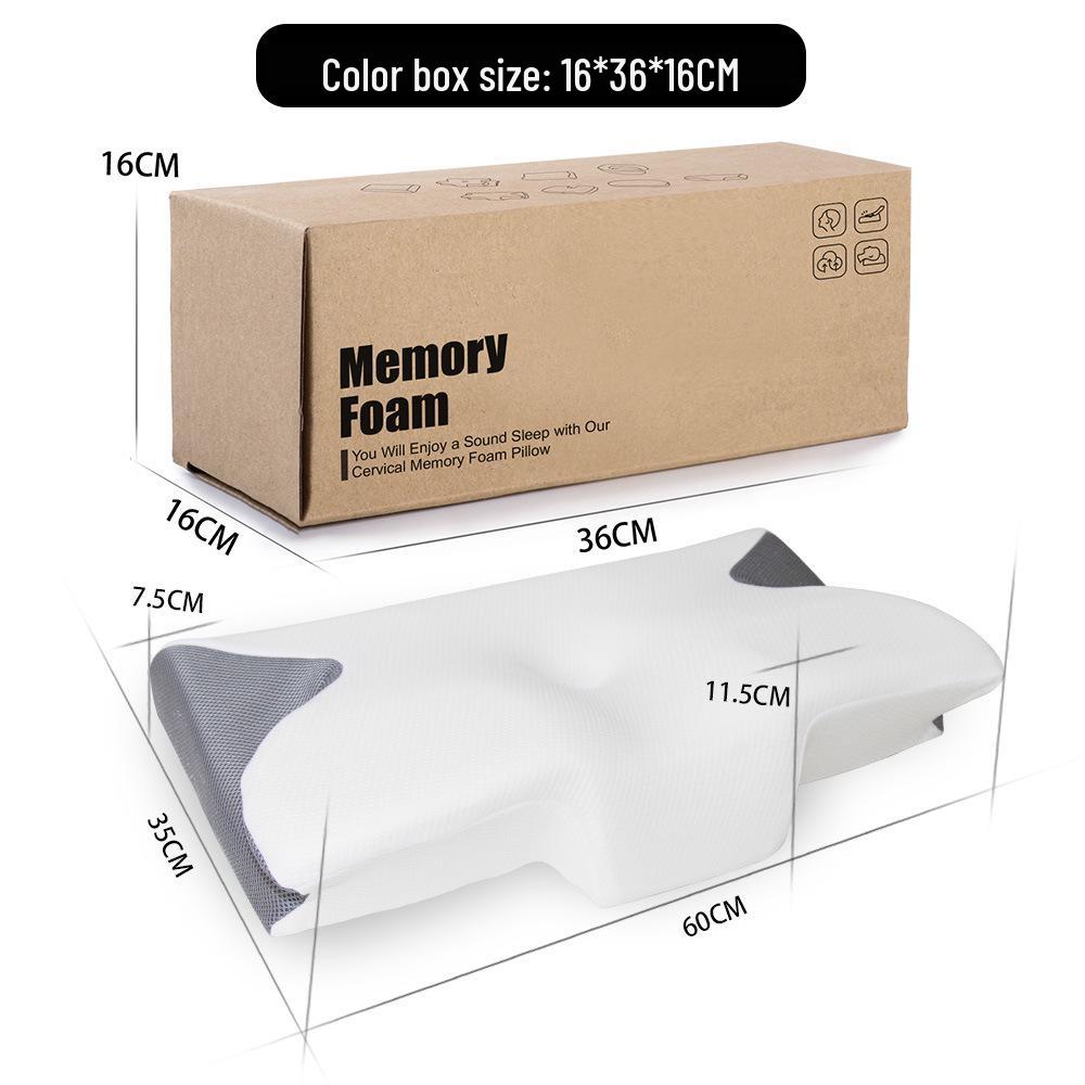 Butterfly Memory Foam Pillow: Slow Rebound, Zero Pressure Cervical Neck Support for Adults and Hotel Use