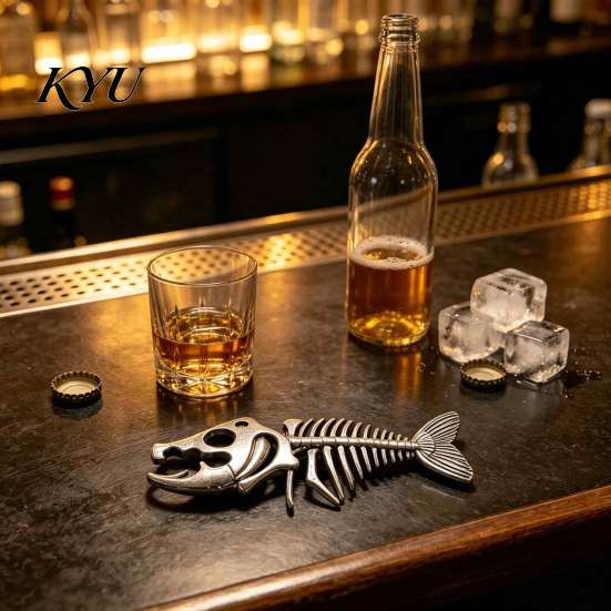 Stevig Legerings Biergereedschap Vintage Visgraat Flesopener, Heavy Duty Dop Creatieve Bar Accessoires Verwijderaar, Professioneel Keukengadget voor Thuis