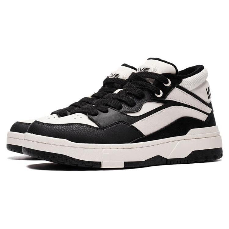 Li Ning MID FLEECE Comfortable Abrasion Resistant Mid top Skateboard Shoes Men's Black AGCT225-2