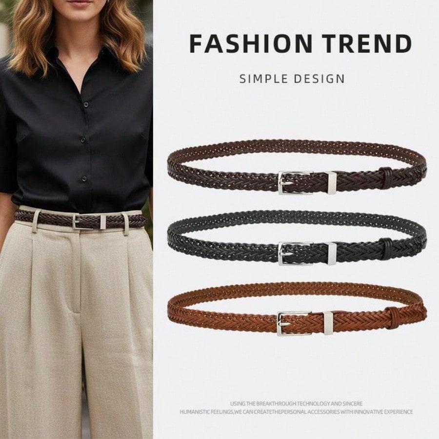 Hand Woven Versatile Fashionable Needle Buckle Belt Paired with Jeans, Suit Pants, Casual