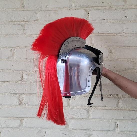 Romersk Soldat Centurionhjälm Graverad Stålreplika för Cosplay Heminredning