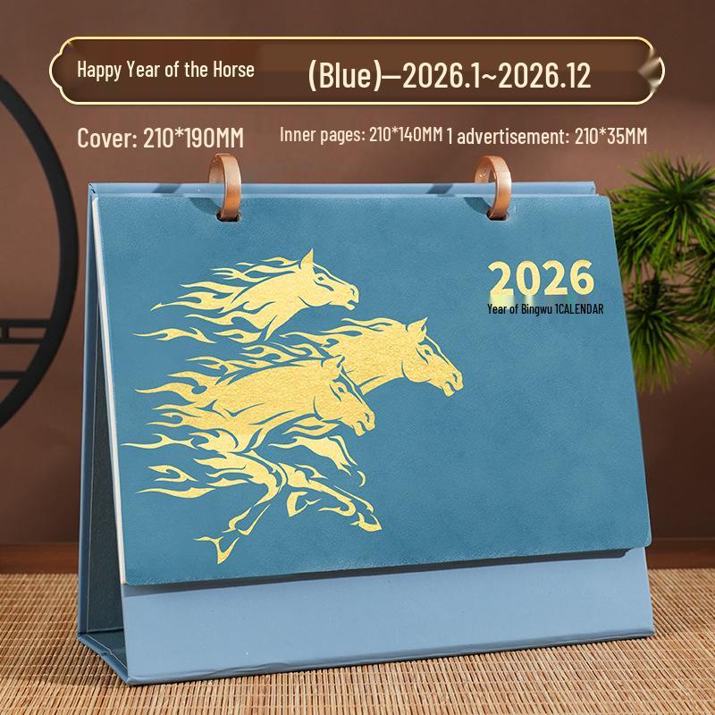2026 Custom Leather Desktop Calendar & Planner: Creative Horizontal Simple Design