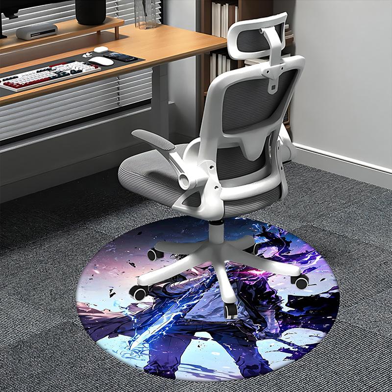 

Solo Leveling Chair mat Round Rug-Office carpet, Machine Washable, Non-slip, Suitable for Living Rooms, Bedrooms 80cm