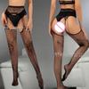 Girls Long Fishnet Stockings Fish Net Pantyhose Mesh Transparent Tights Lingerie Female Sexy Suspender Pantyhose Party Club Wear