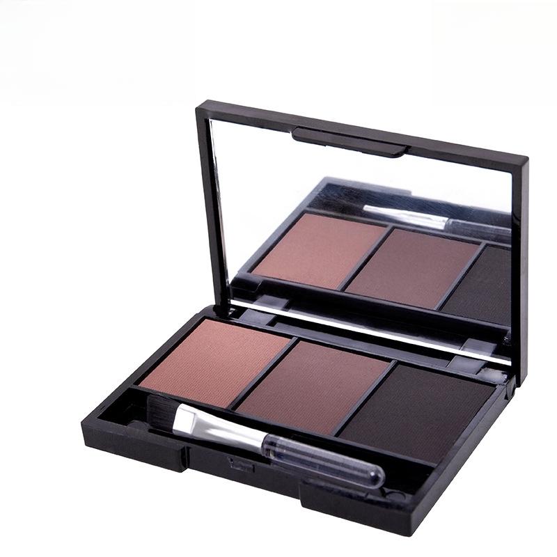 Three Color Eyebrow Powder Makeup Long-lasting Waterproof Non-bleaching Natural Three-dimensional Multi-functional Eyeshadow Tray Student Cosmetics