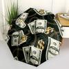 1pc Money Chains Automatic Folding Umbrella - Compact 8-Rib Design, Durable Plastic & Iron, Lightweight for Outdoor Daily Use221