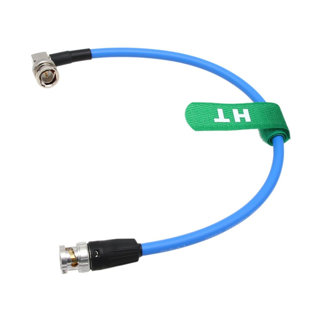 HangTon 4K60 12G 6G 3G BNC SDI Video Coaxial Cable Canare 75 Soft Shielded Video Cable 30cm Straight To Right Angle for ARRI RED Camera SmallHD