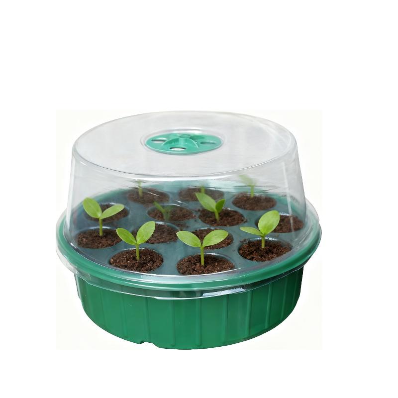 1Pcs Abs Hydroponic Germination Tray 13-Hole Round Seed Starter Tray With Clear Lid For Seedlings Diy Accessories