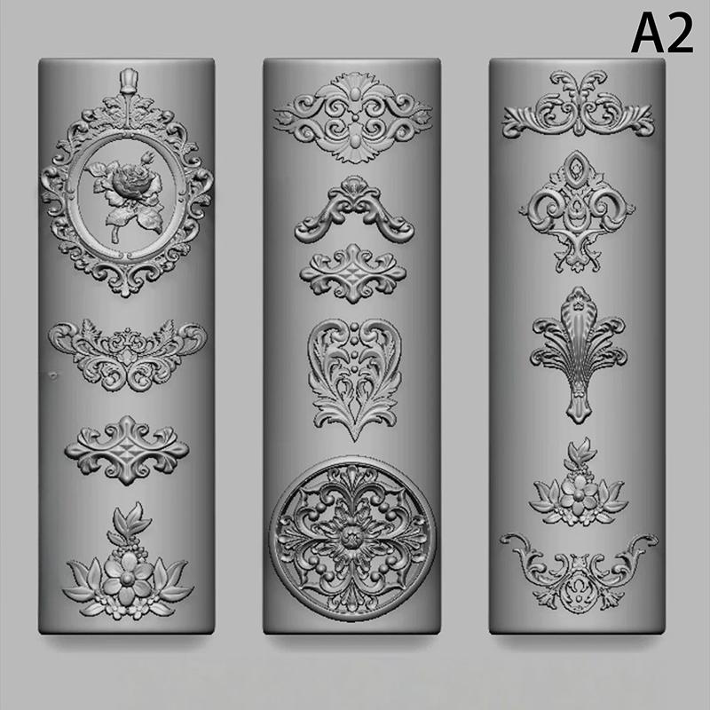 1 Pcs Cartoon Christmas Silicone Nail Mold Baroque French Style High Transparent 3D Relief Nail Template Diy Nail Art Decorations
