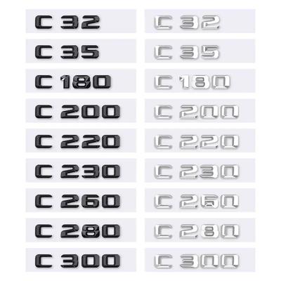 AATV1 C32 C35 C180 C200 C220 C230 C260 C280 C300 Logo Car Stickers for Mercedes Benz C Class Refit Rear Boot Trunk Displacement Label