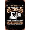 1pcs Forklift Driver Metal Wall Art German Industrial Theme for Workspaces 20x30cm Vintage Metal Signs Tin Signs Decor C