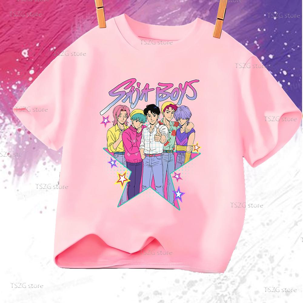 Fashion Printed Loose Short Sleeve Casual Top Crew Neck T-Shirts Boys