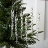 Christmas Crystal Ornaments Set for Tree, Clear Acrylic DIY Icicle Ornaments Christmas Hanging Crystal Snowflake Decorations , 12Pcs