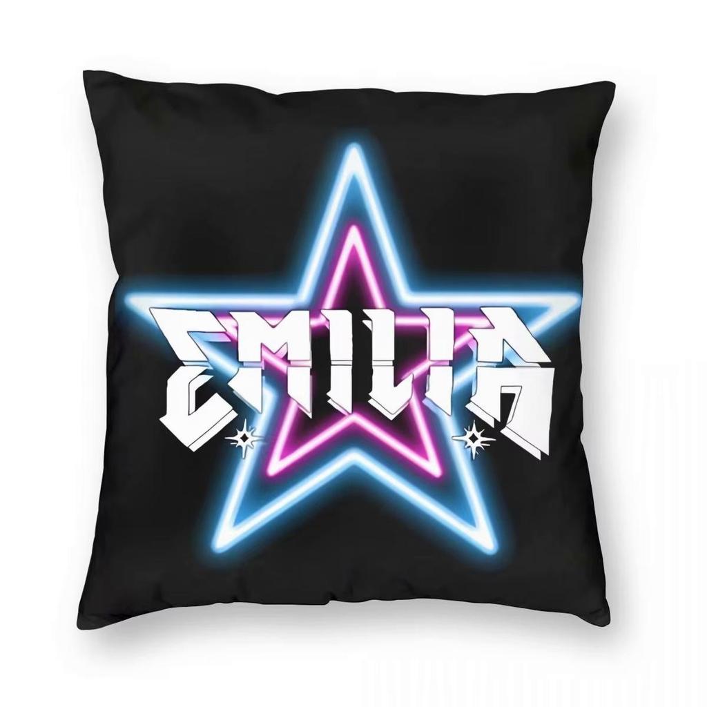 Emilia Mernes MP3 Kissenbezug Doppelseitiger Druck Polyester Kissenbezug Dekor Kissenbezug für Sofakissen Zuhause Quadratisch 45*45cm