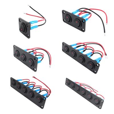 Multifunktions Rotes LED Kippschalter Panel Geeignet für Auto Marine und Boot Fahrzeuginnenräume mit 20A 12V EIN AUS Steuerung