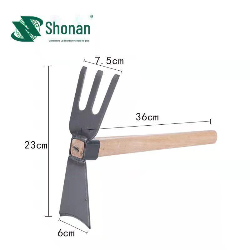 Short-Handled Gardening Hoe and Rake for Weeding and Vegetable Care