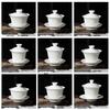 Shuogang Tiangong Mutton Fat Jade Porcelain Gaiwan Tea Set
