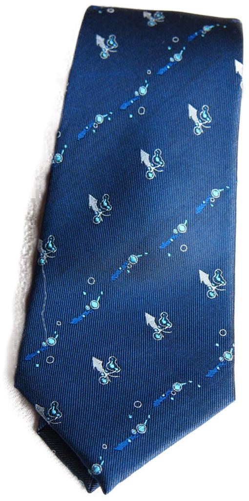 Fish Tie Toyama Bay Character Tie Firefly Squid Trad [Shikisai Shop] (Navy Blue)
