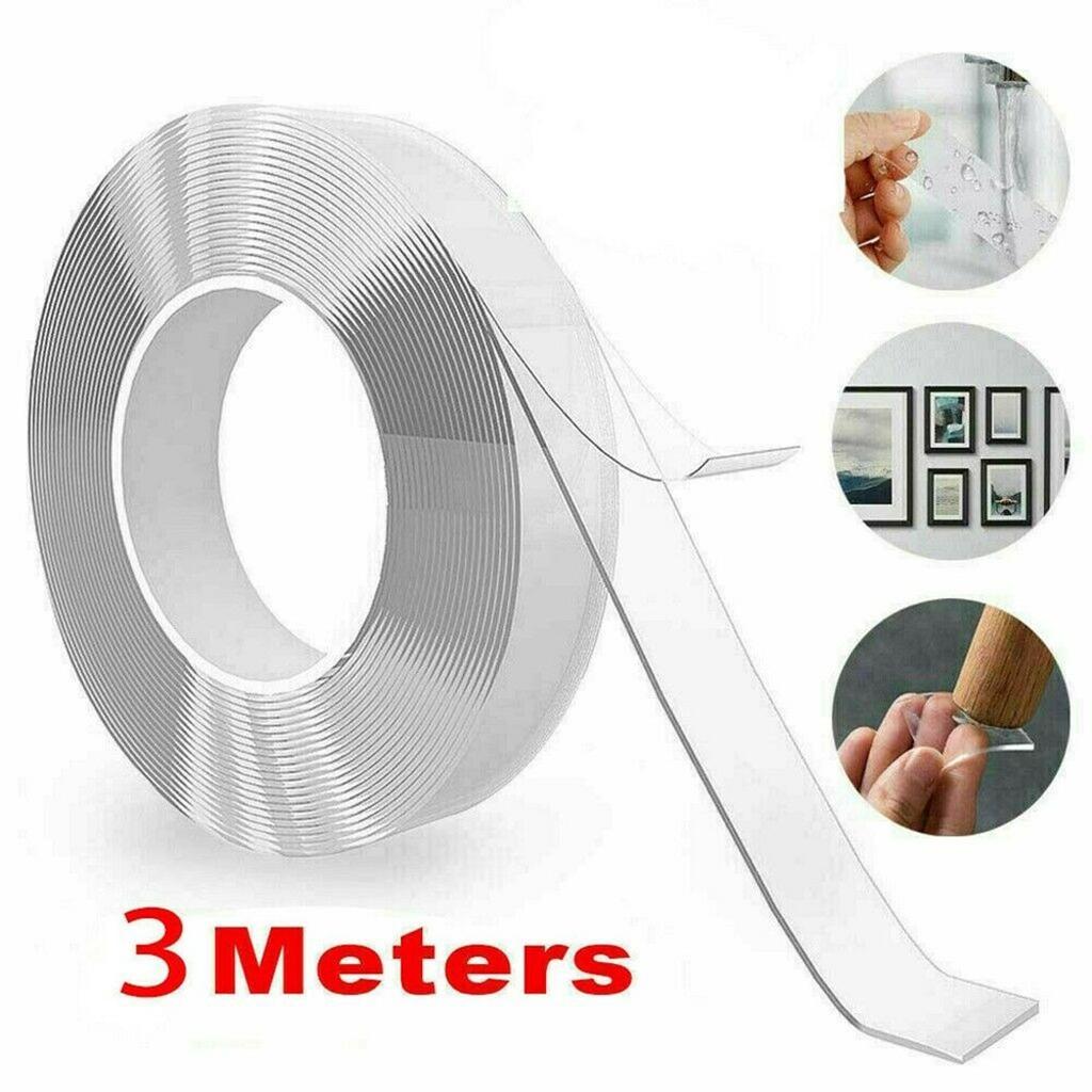 Versatile Double Sided Gel Tape Removable and Washable 3 Meter Length