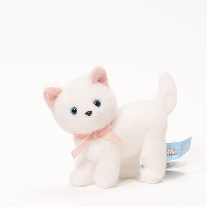 Bow Standing Adorable Cat Plush Toy For Children Birthday Present And Collection