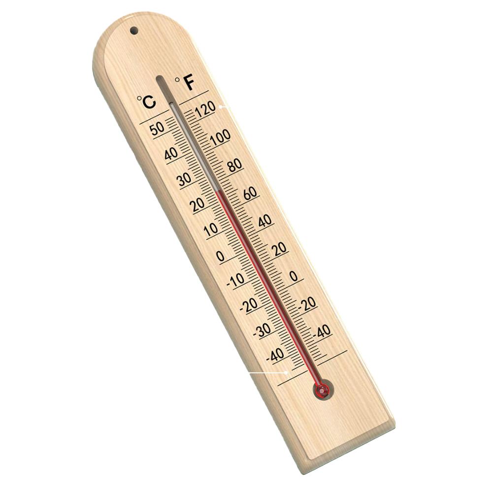 1PCS Wall-Mounted High-Precision Wooden Thermometer Room Decoration For Garage Greenhouse Home Kitchen Tools Patio Shed Room