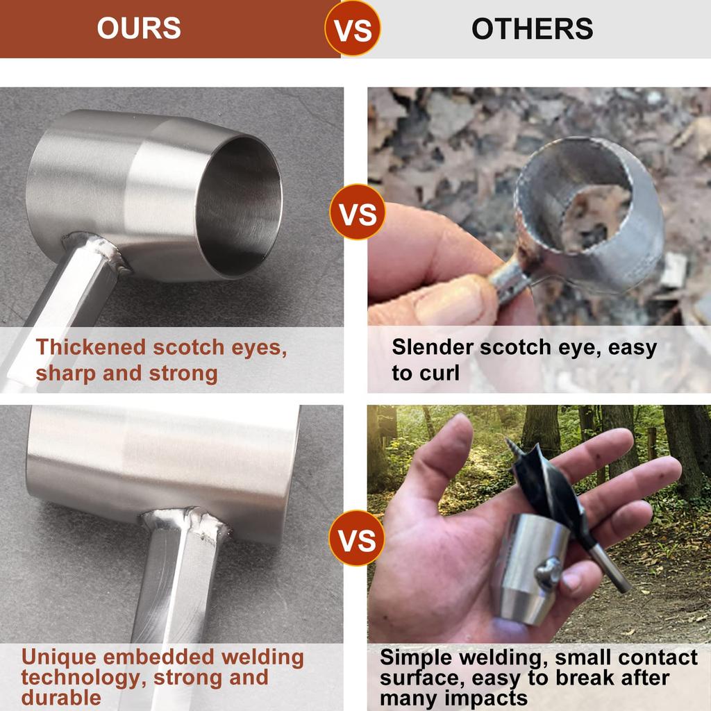 Hand Auger Wrench Tool Outdoor Survival Punch Tool Camping Bushcraft Manual Hole Maker Wrench Wood Drill Core Woodworking