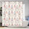 Halloween Ghost Pumpkin White Shower Curtain Home Decor Bathroom Decoration Waterproof Washable Shower Curtains Set