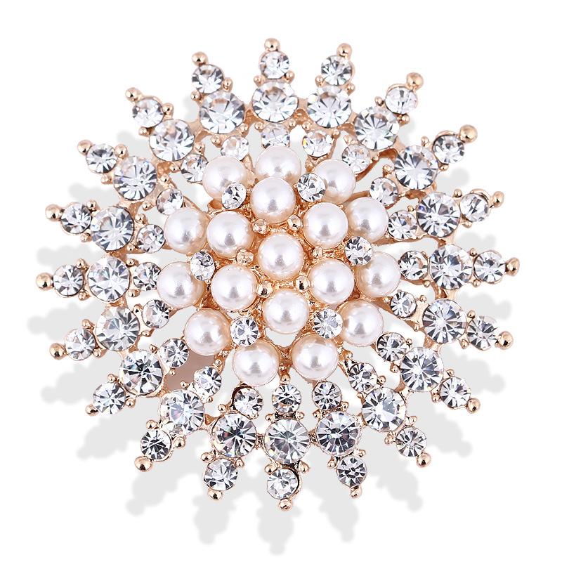 Diamant-Blumenbrosche Schalspange Pullover-Accessoires