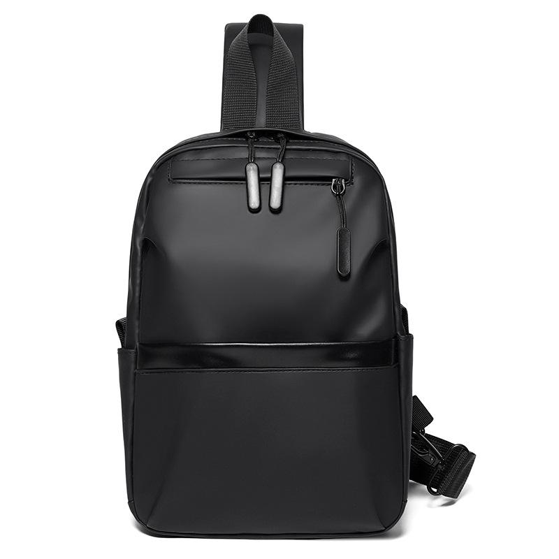 TS JYL laptop bag,Men Chest Bag Leather Simple Solid Color Shoulder Crossbody Waist Pack