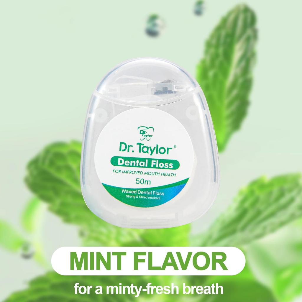 Dental Mint 50 with Carrying Case Floss, Flavor, Meters, Waxed, (1)