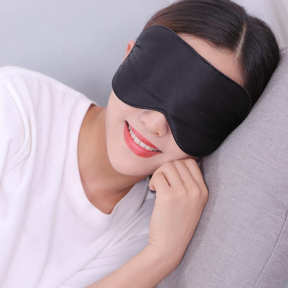 Natural Silk Sleeping Eye-Shade Elastic Blindfold Comfortable Eye Cover for Travel Nap Shift Work