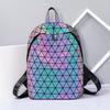 Geometrischer Leuchtender Rucksack für Damen Reflektierender Holografischer Mini-Rucksack Mode Reise Tagesrucksack Lässige Schultertasche