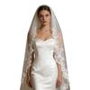 Lace Trimmed Flower Bridal Veils with Secure Hair Comb for Wedding Ceremony Special Event Bride Photoshoots Headpiece