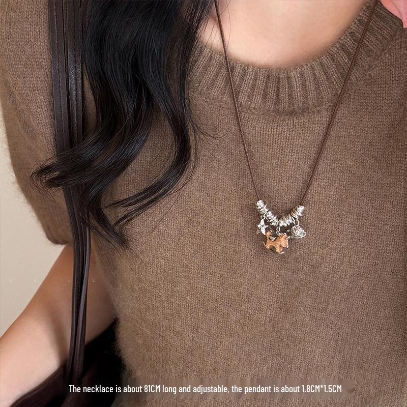 Retro Long Pull-out Pendant Necklace - Versatile Fashion Accessory for Girls